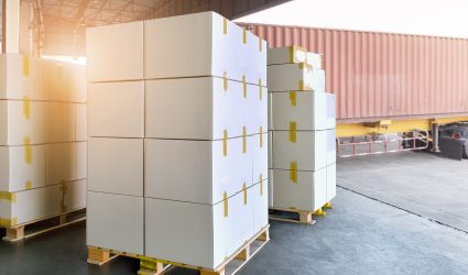 cargo-shipment-boxes-stack-cardboard-boxes-pallets-waiting-load-into-cargo-container-truck